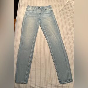 American Eagle high rise skinny jeans, light blue jeans, size 2
